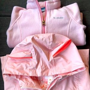 Toddler Girl Fleece Jacket  and Rain Jacket